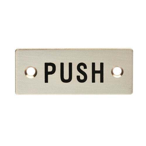Loops Rectangular Door Push Sign 75 x 30mm Satin Stainless Steel Door Plate 1