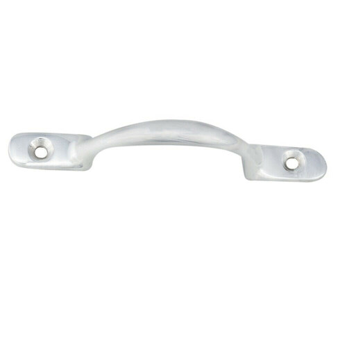 Loops Sash Window Bow Shaped Lift Handle 158 x 12mm 30mm Proj Polished Chrome 1