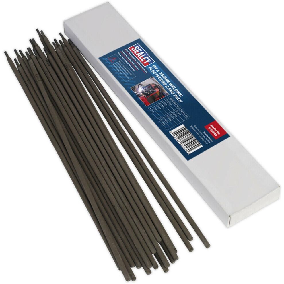 2.5Kg Pack - Mild Steel Welding Electrodes - 4 X 350Mm - 130 To 190A Currents 5056581947932