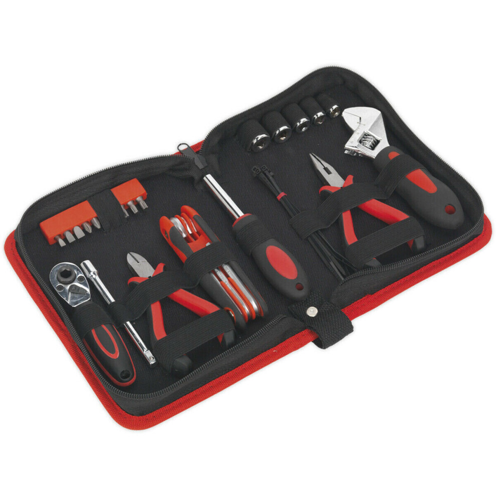 28 Piece Underseat Motorcycle Tool Kit - Compact Tool Set - Small Storage Case