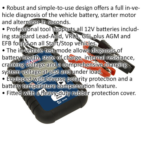 Loops Digital Start Stop Battery Diagnostic Tool - Alternator & Starter Tester - 12V 1