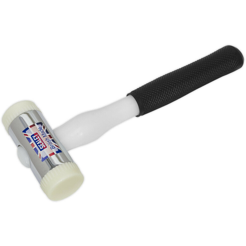 1.75lb Nylon Faced Hammer - Chrome Plated Zinc Head - Durable Nylon Faces