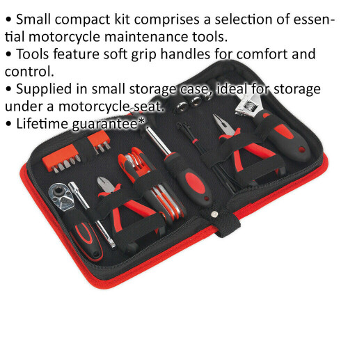 Loops 28 Piece Underseat Motorcycle Tool Kit - Compact Tool Set - Small Storage Case 1