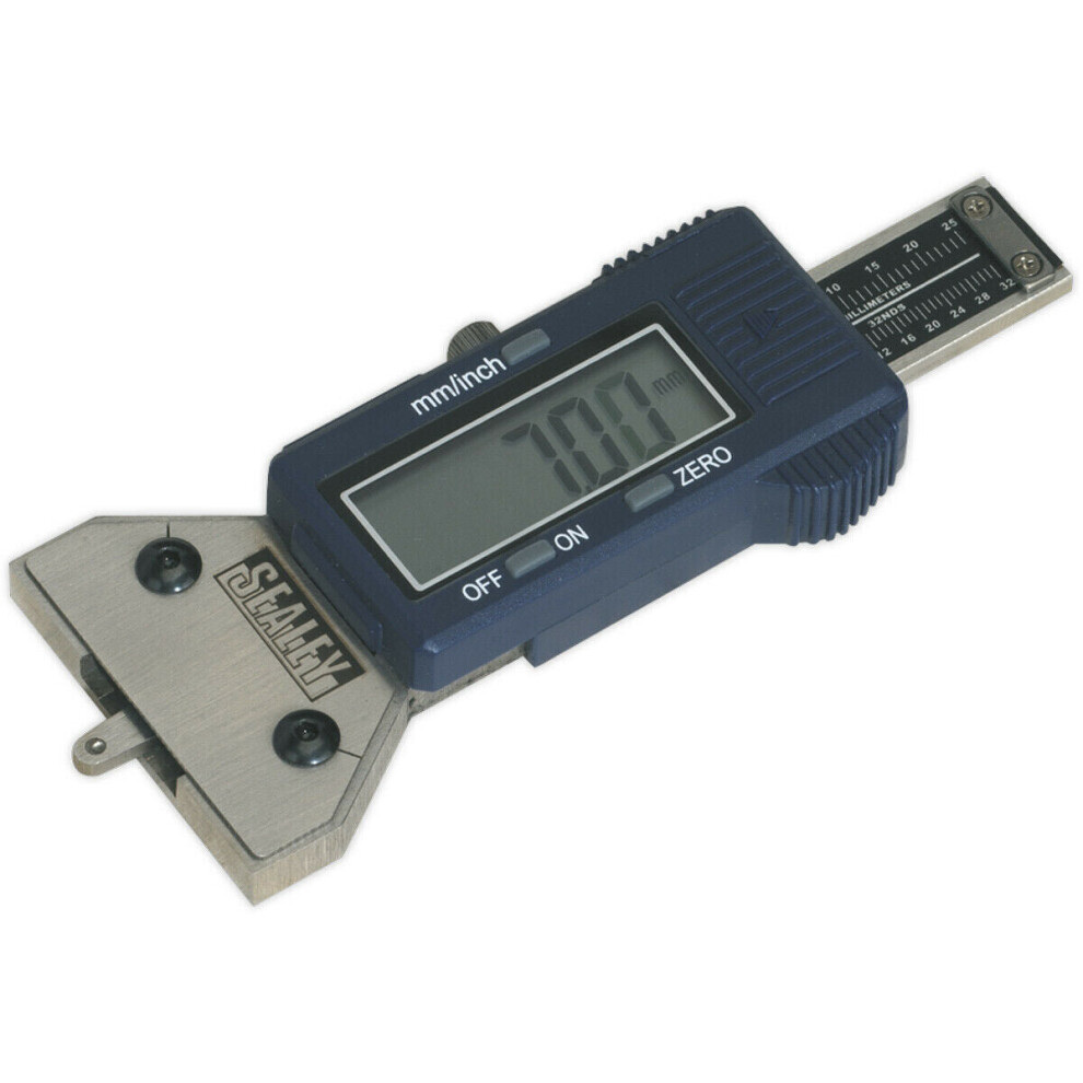 Loops 0-25Mm Mini Digital Tyre Tread Depth Gauge - 0.01Mm Graduations Accurate Tool