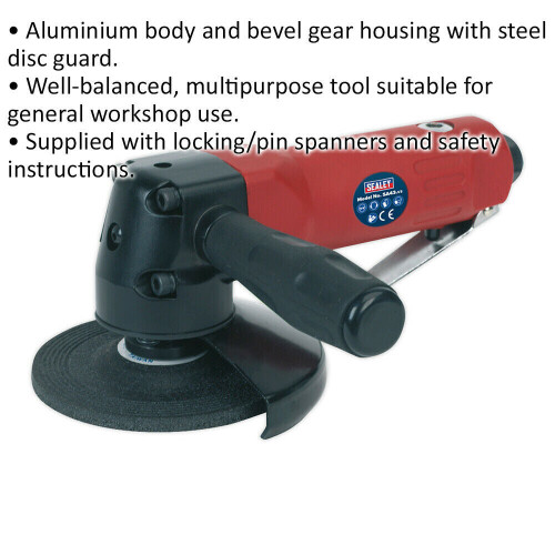 Loops 100mm Aluminium Body Air Angle Grinder - Multipurpose Workshop Tool - 11000 RPM 1