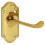 Loops Door Handle & Latch Pack Brass Victorian Scroll Short Lever Ornate Backplate 3