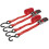 Loops PAIR 25mm x 4m 800KG Slide Ratchet Tie Down Strap Set - Polyester Web & S-Hooks 1