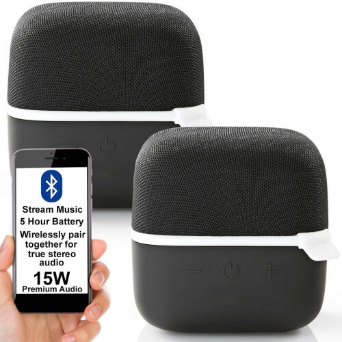 Loops 2x 15W Bluetooth Speaker Kit WHITE True Wireless Stereo Portable Rechargeable 1