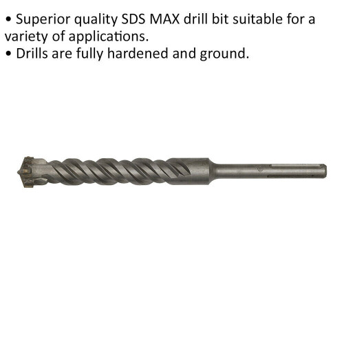 Loops 38 x 370mm SDS Max Drill Bit - Fully Hardened & Ground - Masonry Drilling 1