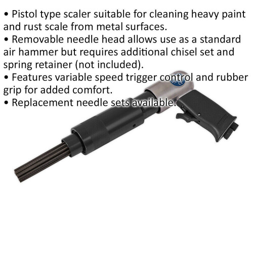 Loops Air Operated Needle Scaler - 1/4" BSP Inlet - Pistol Type - Variable Speed 1