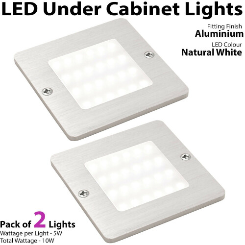 Loops 2x 5W LED Spotlight & Driver Kit Kitchen Cabinet Panel Light NATURAL WHITE 1