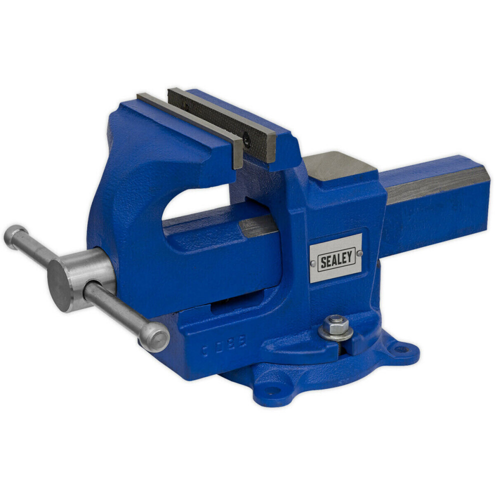 100Mm Quick Action Swivel Base Vice - 100Mm Jaw Opening - Serrated Steel Jaws 5056524297360