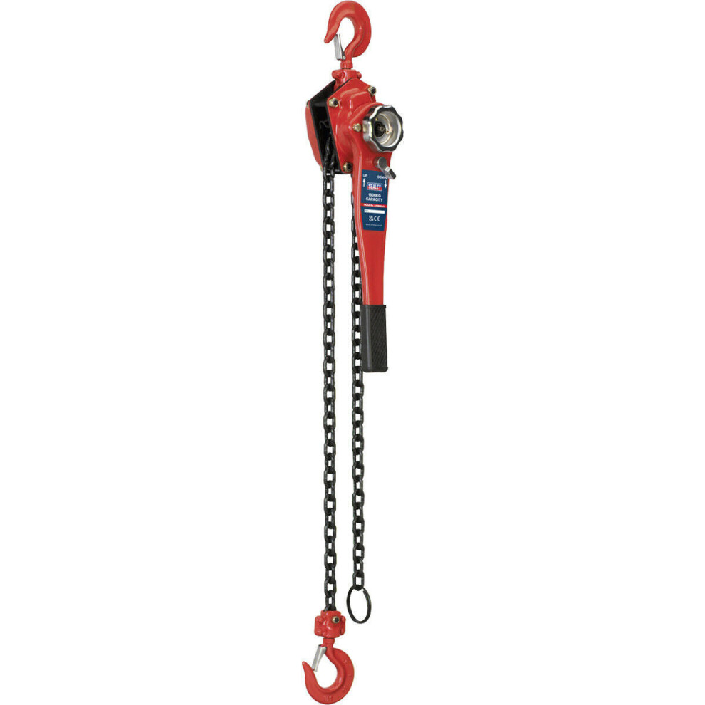 Steel Lever Hoist - 1500kg Max Capacity - Heavy Duty Brake - 1.5m Chain Length