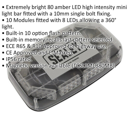 Loops Light Bar & Bolt Fixing - Car Van LED Flashing Beacon 12V / 24V Cigarette Cable 1