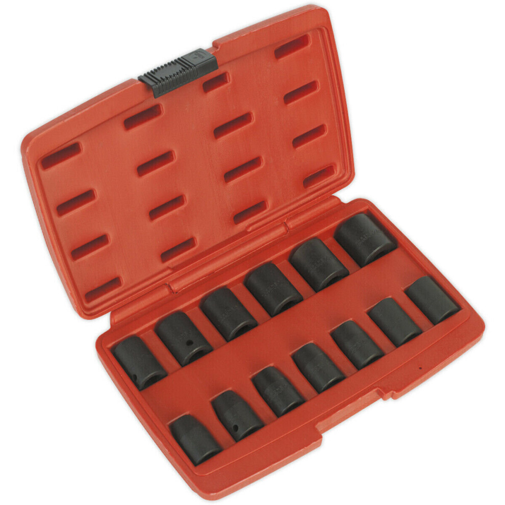 Loops 13 Piece Impact Socket Set - 1/2" Sq Drive - 6-Point Walldrive - Storage Case