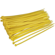 100 PACK Yellow Cable Ties - 200 x 4.4mm - Nylon 66 Material - Heat Resistant