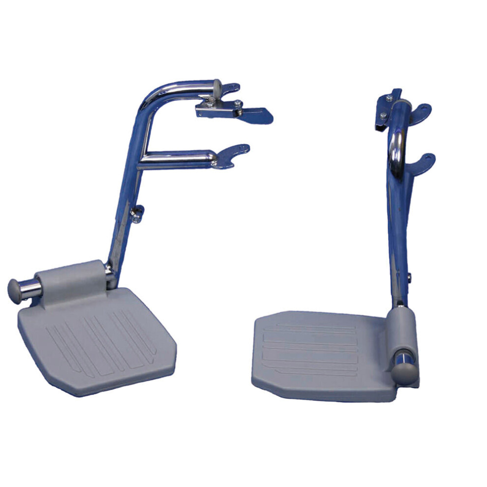 Aidapt Pair Of Footrests For Ve00274 And Ve00275 - Chrome Plated Swing Away Footrest