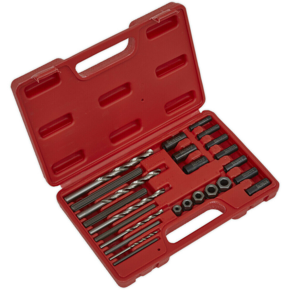 Loops 25 Piece Stud Extractor Set - Broken Stud & Bolt Removal Kit - Centring Pilots