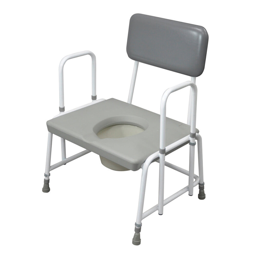 Aidapt Bariatric Commode Chair - Detachable Arms - 7.5 Litre Pail - 254Kg Weight Limit