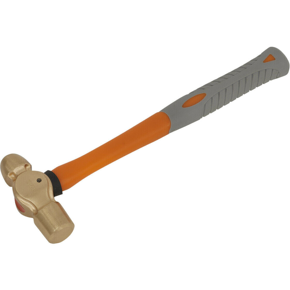 Loops 12Oz Ball Pein Hammer - Non-Sparking - Fibre Glass Shaft - Shock Absorbing Grip