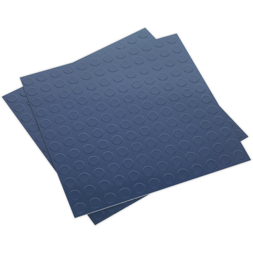 16 PACK Vinyl Floor Tile - Peel & Stick Backing - 457.2 x 457.2mm - Blue Coin