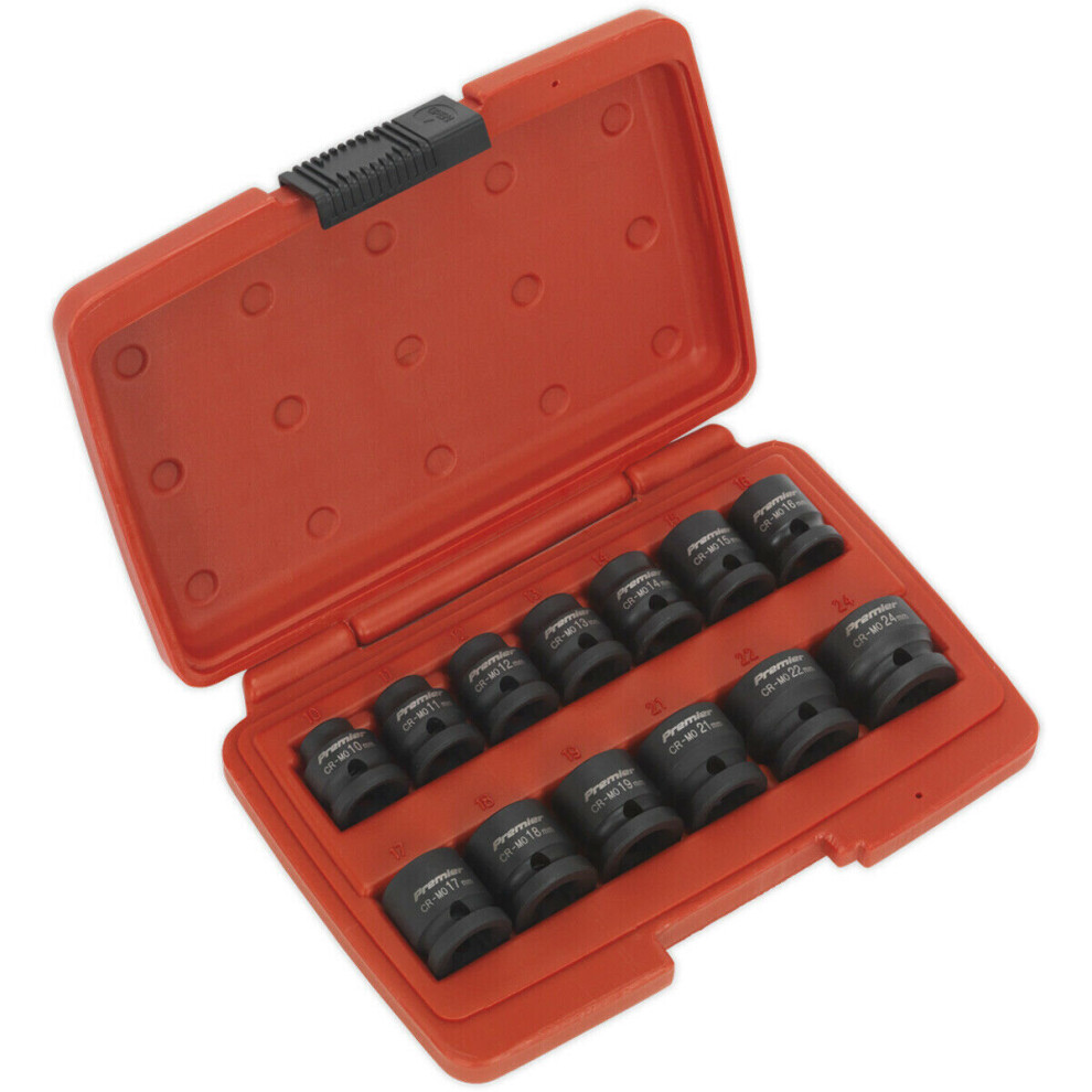 13 Piece Low Profile WallDrive Impact Socket Set - 1/2" Square Drive - Chromoly