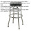 Loops Pneumatic Workshop Stool - Swivel Rotating Seat & Foot Rest - Chrome Plate Frame 2