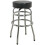 Loops Pneumatic Workshop Stool - Swivel Rotating Seat & Foot Rest - Chrome Plate Frame 3