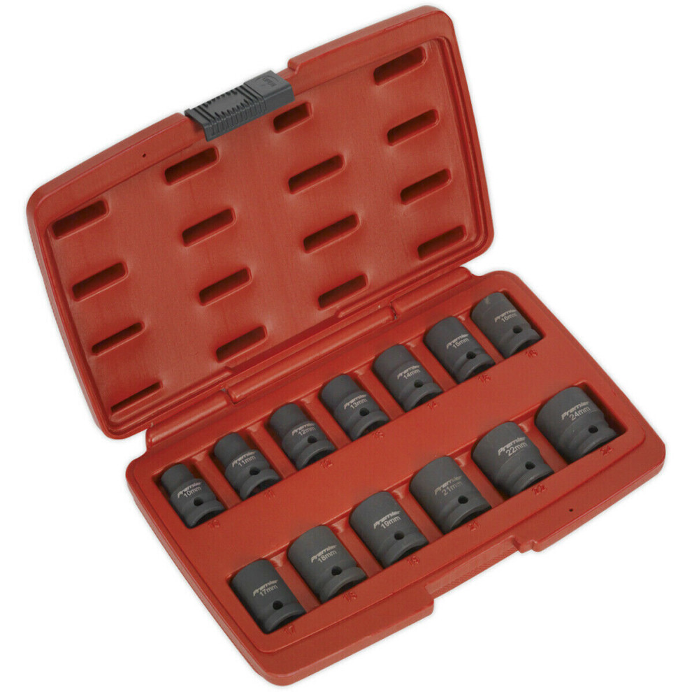 Loops 13 Piece Impact Socket Set - 1/2" Sq Drive - Chromoly Steel Total Drive Sockets