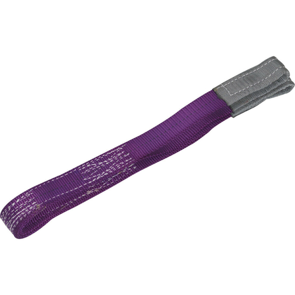 1 Metre Load Sling - 1 Tonne Capacity - High Strength Polyester - Lifting Strap 5056524286371
