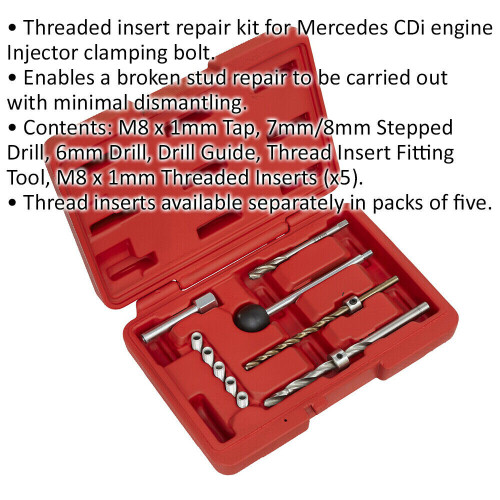Loops Injector Stud Repair Kit - Threaded Insert - Broken Stud Repair - For Mercedes 1