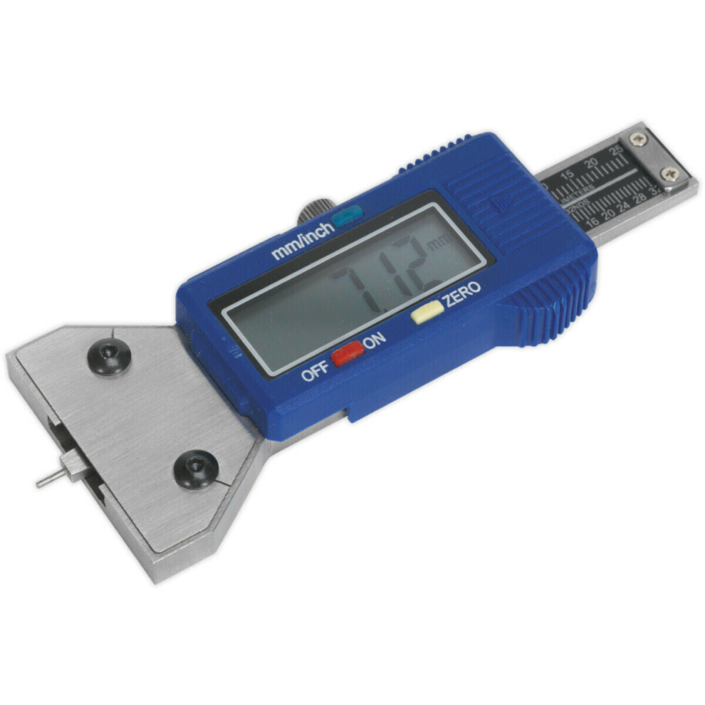 0-25Mm Premium Digital Tyre Tread Depth Gauge - 0.01Mm Graduations Accurate Tool 5056581939081
