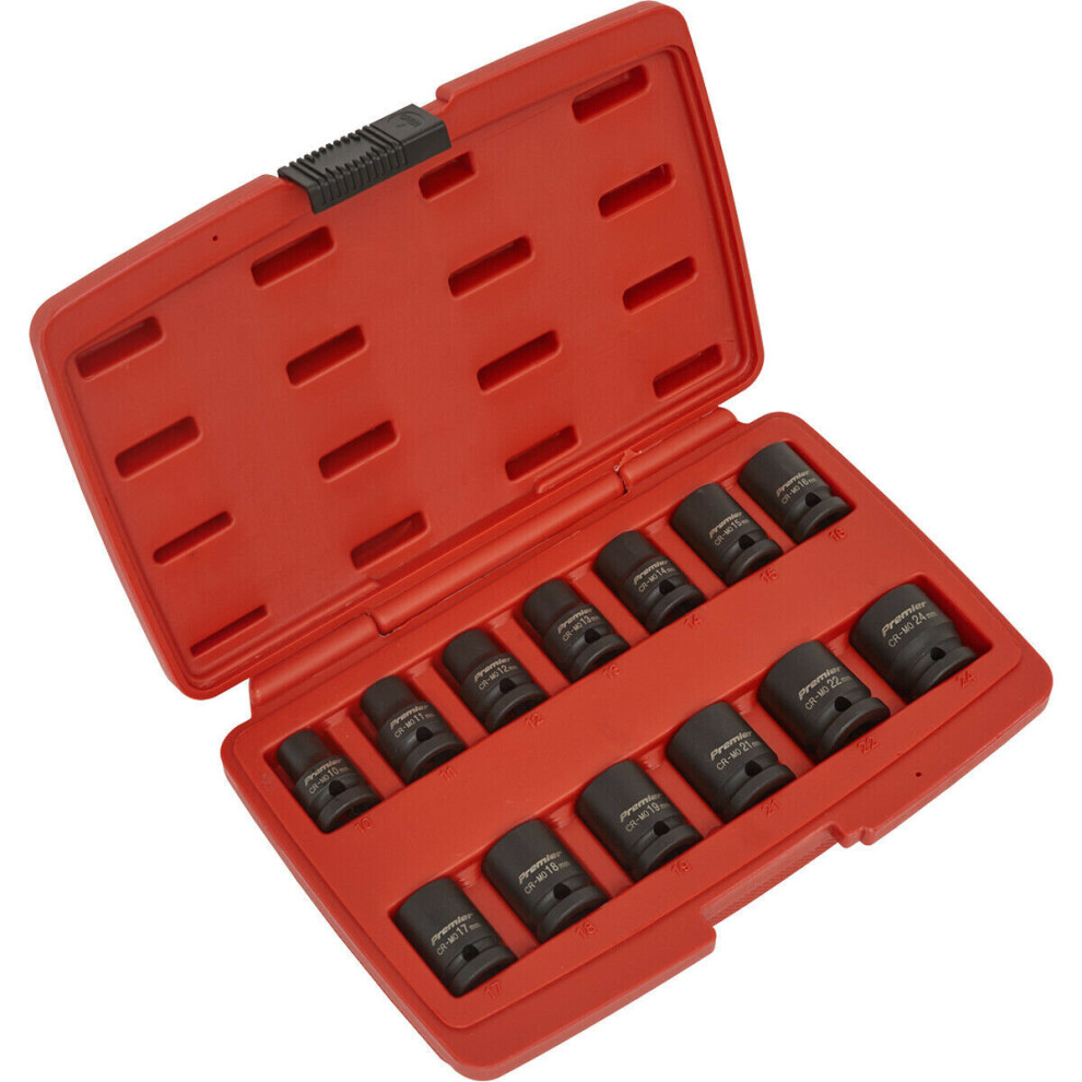 13 Piece Impact Socket Set - 1/2" Sq Drive - 12-Point - Corrosion Resistant 5056524246559