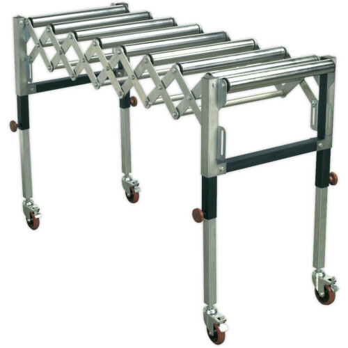 Loops 450mm to 1300mm Extending Roller Stand - 130KG MAX Woodwork Board Slide Table
