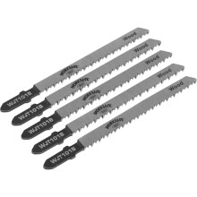 5 PACK 75mm Chrome Vanadium Steel Jigsaw Blade - 10 TPI - Wood and Plastics