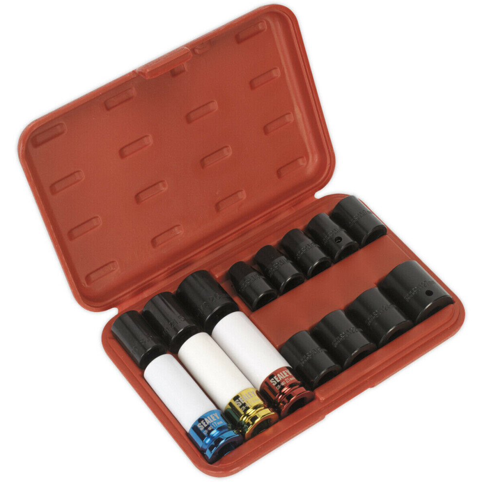 Loops 15 Piece Premium Impact Socket & Wheel Nut Remover Set - 1/2" Sq Drive