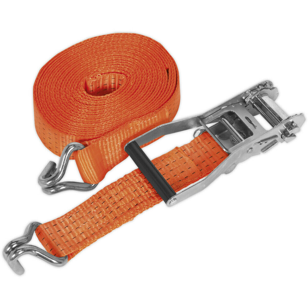 50mm x 10m 5000KG Ratchet Tie Down Straps Set - Polyester Webbing & Steel J Hook