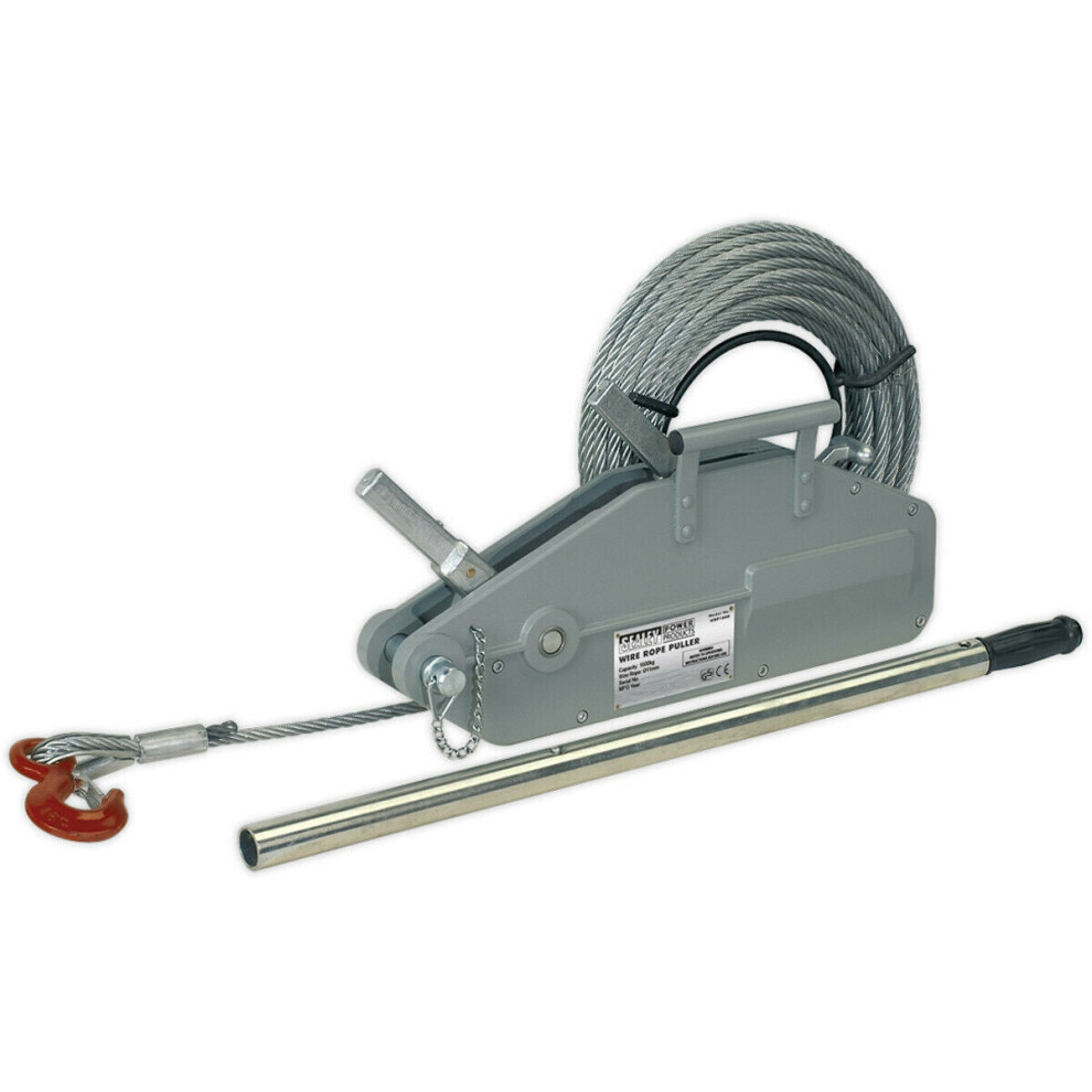 Hand Operated Wire Rope Puller - 1600kg Max Line Force - Quick Release Lever