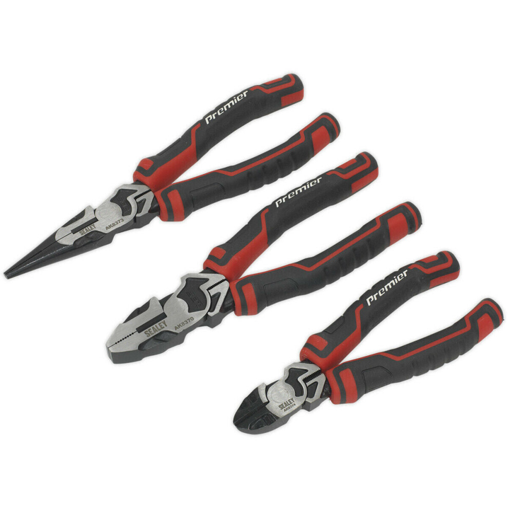 Loops 3 Piece High Leverage Pliers Set - Serrated Jaws - Corrosion Resistant