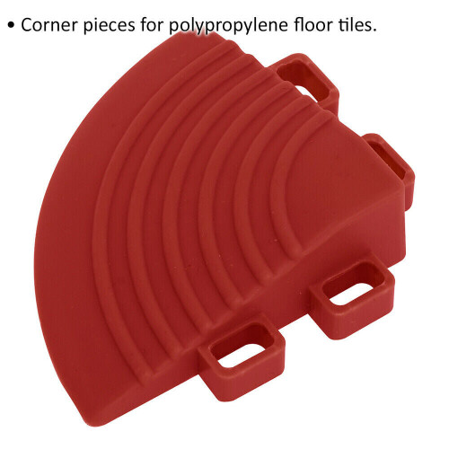 Loops 4 PACK Heavy Duty Floor Tile - PP Plastic - 60 x 60mm - Red Corner Piece 1
