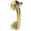 Loops Victorian Bow Door Knocker on Rose 95mm Fixing Centres Polished Brass 2