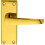 Loops Door Handle & Latch Pack Brass Victorian Straight Lever Square Backplate 3