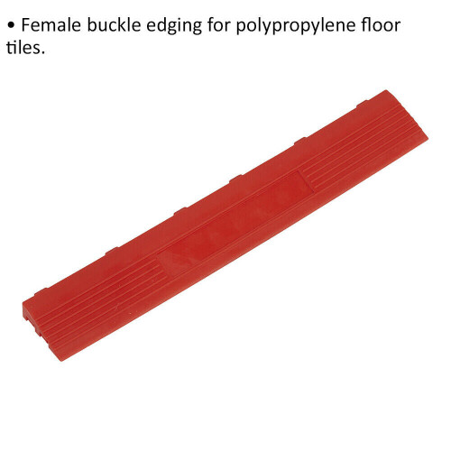 Loops 6 PACK Heavy Duty Floor Tile Edge - PP Plastic - 400 x 60mm - Female - Red 1