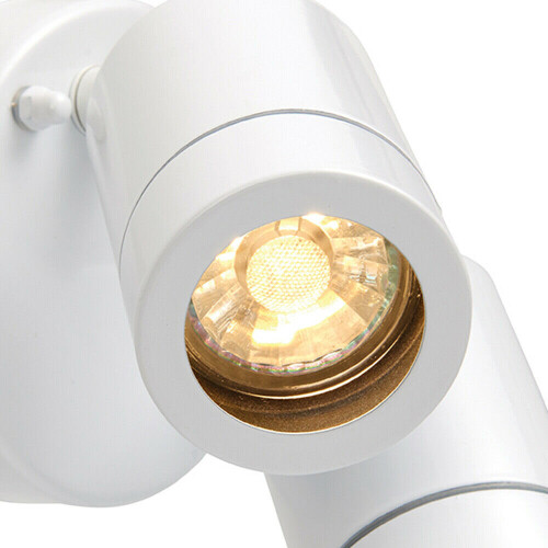 Loops IP44 Outdoor Adjustable Spotlight Matt White Twin GU10 Dimmable Up Down light 2