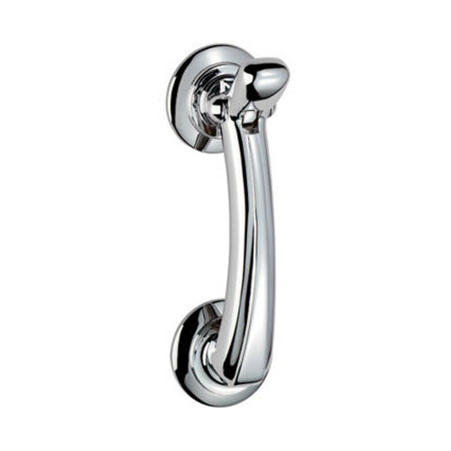 Loops Victorian Bow Door Knocker on Rose 95mm Fixing Centres Polished Chrome 1