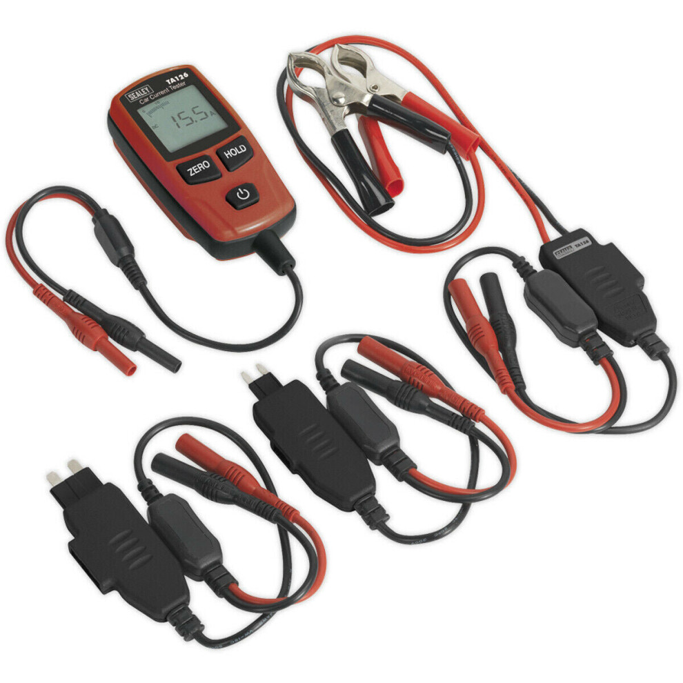 Loops 30A Automotive Current Tester - Mini & Standard Fuses - Fused Crocodile Clips