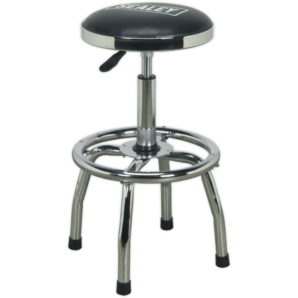Loops Heavy-Duty Pneumatic Workshop Stool - Adjustable Height Swivel Rotating Seat