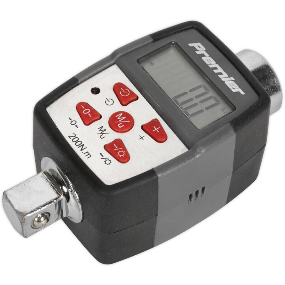 Digital Torque Adaptor - 1/2" Sq Drive - Angle Function - 20 To 200 Nm Range 5056581929396