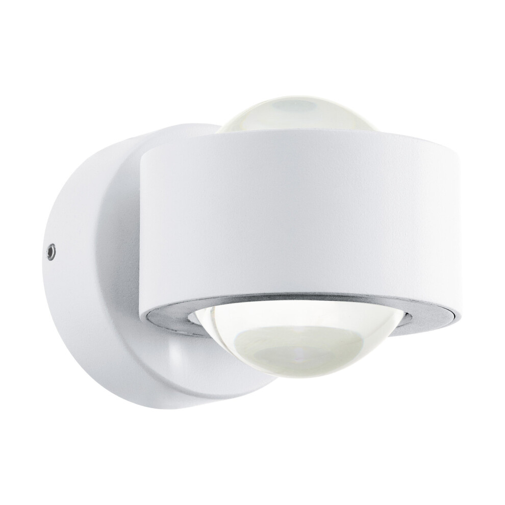 IP44 Outdoor Wall Light White Aluminium Hoop Shade 2W Built in LED Porch Lamp