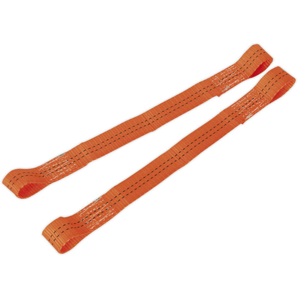 Loops Pair 35Mm X 450Mm Tie Down Securing Loop - 2000Kg - Offset Loads & Motorcycle